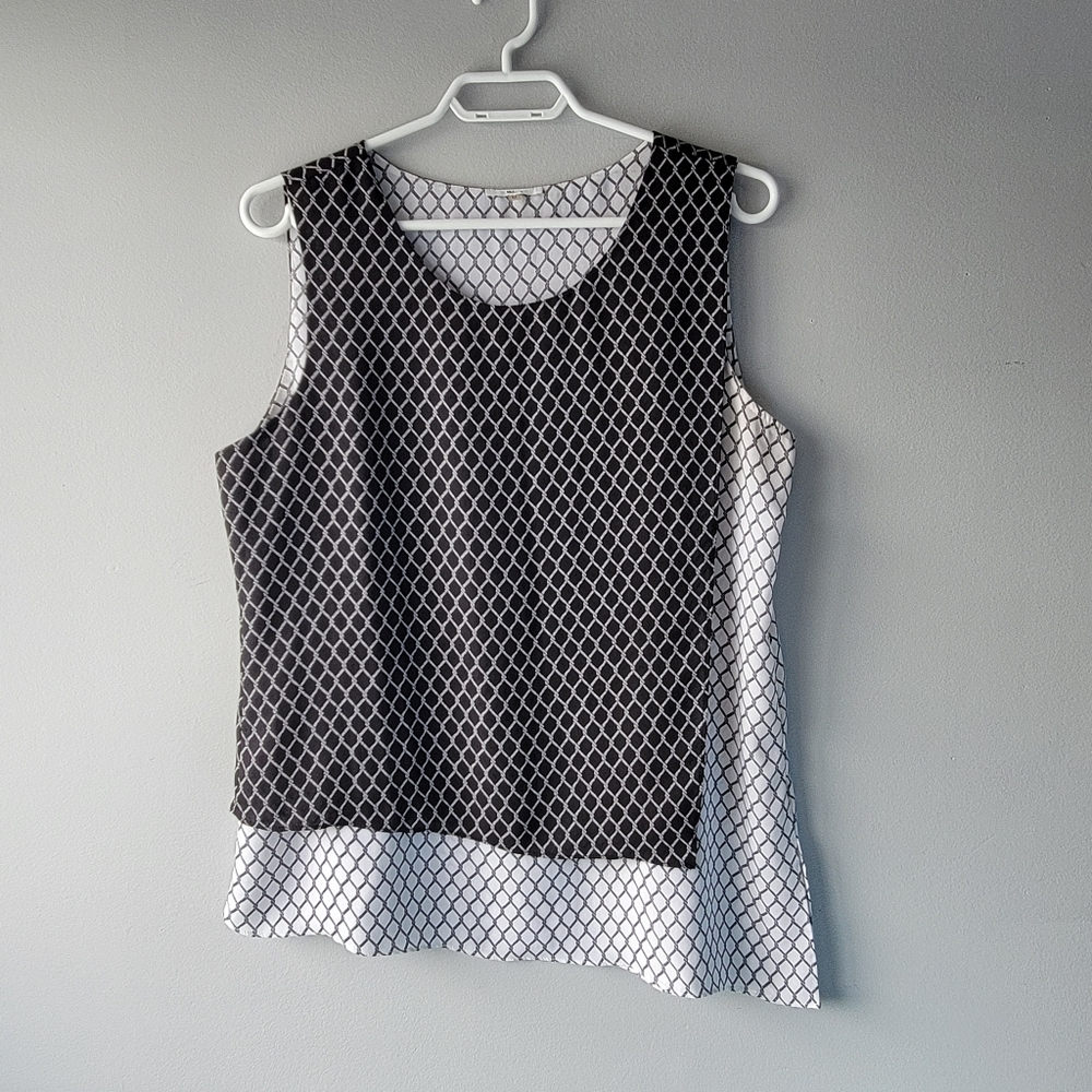 Milano Layered Asymmetrical Flowy Blouse Size M